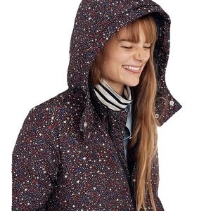 Madewell Star Print Puffer Jacket Hooded Quilted Insulated Coat Starry Night XS
